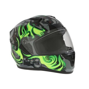 Шлем интеграл с двумя визорами, размер XXL (61), модель BLD-M67E, черно-зеленый