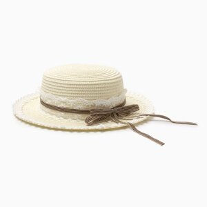 Шляпа для девочки "Леди" MINAKU, р-р 52, цв. молочный