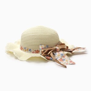Шляпа для девочки "Милашка" MINAKU, р-р 52, цв. молочный