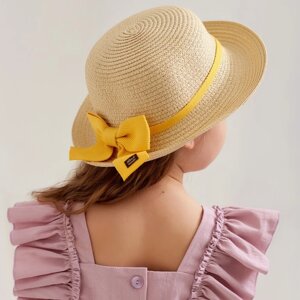 Шляпа для девочки MINAKU, цв. бежевый, р-р 54