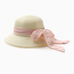 Шляпа для девочки "Принцесса" MINAKU, р-р 52, цв. молочный