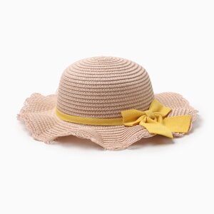 Шляпа для девочки с бантом MINAKU, р-р 52, цв. розовый