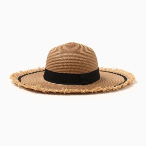 Шляпа женская MINAKU, цв. светло-коричневый, р-р 58