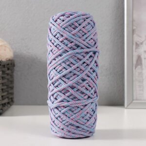 Шнур для вязания 35% хлопок,65% полипропилен 3 мм 85м/16010 гр (Голубой/розовый)