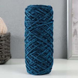 Шнур для вязания 35% хлопок,65% полипропилен 3 мм 85м/16010 гр ( Голубой/тёмно-синий)