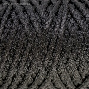 Шнур для вязания "Классик" без сердечника 100% полиэфир ширина 4мм 100м (черный)