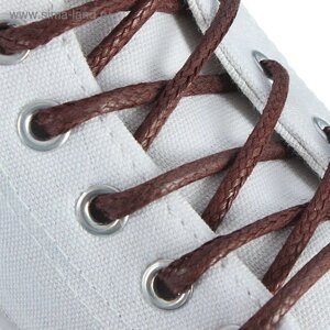 Шнурки для обуви круглые, d=5мм, 120см, цвет коричневый