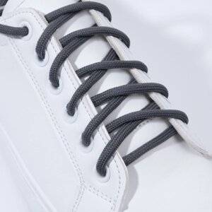 Шнурки для обуви, пара, круглые, d = 5 мм, 110 см, цвет тёмно-серый