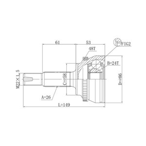 Шрус привода double FORCE, с ABS DFCV079