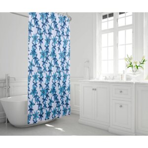 Штора для ванной комнаты Giardino, 180200 см, цвет синий