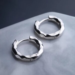 Швензы-кольца родированные «Атмосфера» d=17 мм, цвет серебро