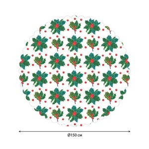Скатерть на стол «Паттерн из остролиста», круглая, сатен, d = 150 см