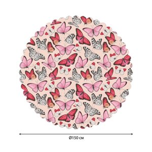 Скатерть на стол «Весенние бабочки», круглая, сатен, d = 150 см