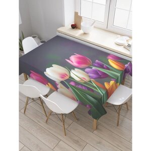 Скатерть на стол «Весенние тюльпаны», прямоугольная, оксфорд, размер 120х145 см
