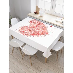Скатерть на стол «Воздушное сердце», прямоугольная, сатен, размер 145х180 см