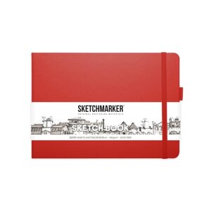 Скетчбук Sketchmarker, 210 х 148 мм, 80 листов, красный, блок 140 г/м2
