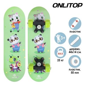 Скейтборд детский ONLITOP «Зверюшки», 4414 см, колёса PVC 50 мм, пластиковая рама