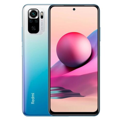 Смартфон Xiaomi Redmi Note 10S RU, 6.43", Amoled, 6Гб, 64Гб, 64Мп, 5000мАч, NFC, синий