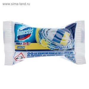 Сменный блок Domestos "Лимон", сила 3 в 1 , 40 гр