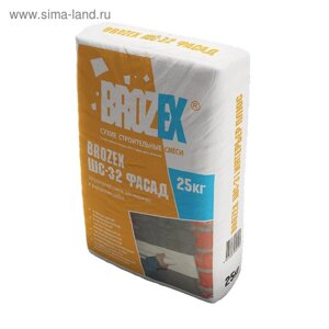 Смесь штукатурная для наружных и внутренних работ Brozex ШС-32, 25 кг