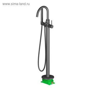 Смеситель для ванны Timo Saona 2310/03Y-CR, однорычажный, напольный, душевой набор, черный