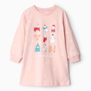 Сорочка для девочки, цвет розовый, рост 122-128 см