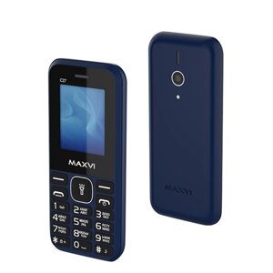 Сотовый телефон Maxvi C27, 1.77", 0.3 Мп, microSD, 2 sim, FM, фонарик, 600 мАч, синий