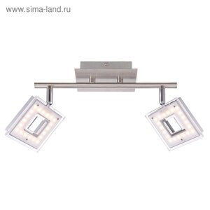 Спот KERSTIN 2x3,3Вт LED матовый никель 17,5x30x17,5 см