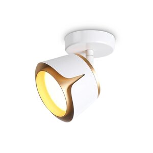 Спот накладной поворотный со сменной лампой Ambrella light, Techno family, TN71224, GX53, цвет белый, золото