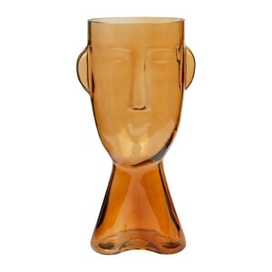 Стеклянная ваза «Фейс», 161531,5 см, цвет жёлтый