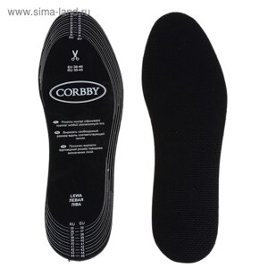 Стельки для обуви Corbby Odor Stop Black, двухслойные, антибактериальные, размер 35-45