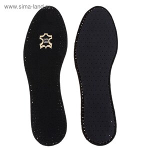 Стельки для обуви Leder BLACK, кожаные, с активированным углём, антибактериальные, размер 41-42