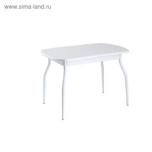 Стол раздвижной Нилс МДФ, 1200(1520)х800х760, Белое/Крашеные фигурные