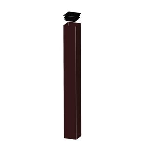 Столб, 60 40 мм, толщина 1,5 мм, высота 2,5 м, с заглушкой, цвет шоколад