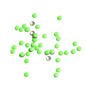 Стразы металлические кружки,3.0 неоновый зелёный, 50 шт
