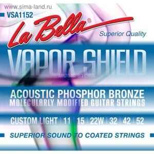 Струны для акустической гитары La Bella VSA1152 Vapor Shield, 11-52