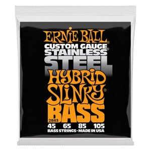 Струны для бас-гитары ERNIE BALL 2843 Stainless Steel Bass Hybrid Slinky (45-65-85-105)