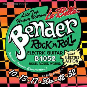 Струны для электрогитары La Bella B1052 The Bender L. Top/H. Bottom никелированные, 10-52