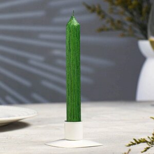 Свеча античная "Винтаж", 17х1,8 см, лакированная зеленая