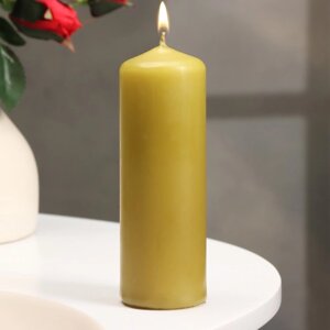 Свеча - цилиндр, 412 см, 15 ч, оливковая