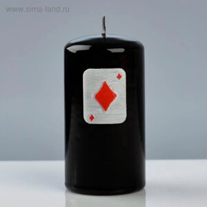 Свеча - цилиндр "Покер", 611,5 см, чёрный