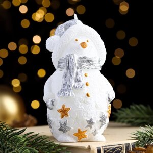 Свеча декоративная "Снеговичок", 65,511 см, белый