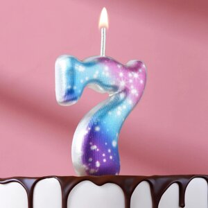 Свеча для торта цифра "7", космос, 5,5 см, 16 мин