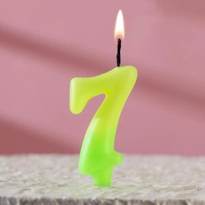 Свеча для торта цифра "Люминесцентная", 5,5 см, цифра "7"