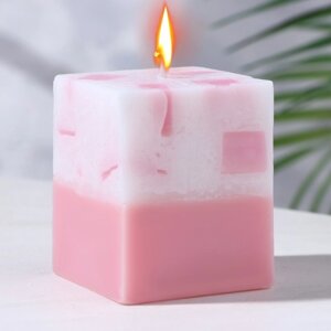 Свеча- куб с мозаикой "Роза" ароматическая, 56 см