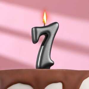 Свеча в торт "Овал" , цифра 7 , графит, 5,5 см