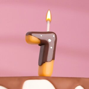 Свеча в торт "Шоколадная глазурь", цифра "7", 3,8 см