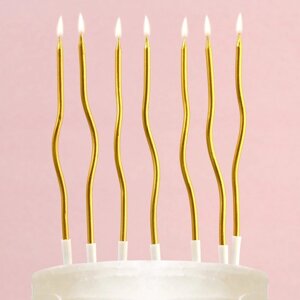 Свечи для торта «Для твоего праздника», золотые, 10 шт.