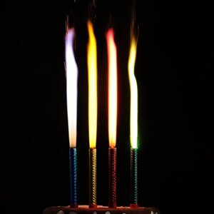 Свечи фонтаны для торта "Радужные искры" 10 см, 30 секунд, цветное пламя, 4 шт