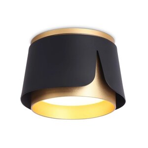 Светильник накладной со сменной лампой Ambrella light, Techno family, TN71222, GX53, цвет чёрный, золото